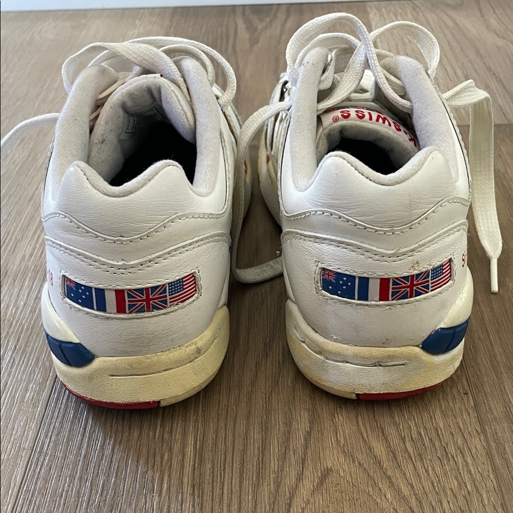 K-Swiss White and Red Sneakers - Picture 9 of 12